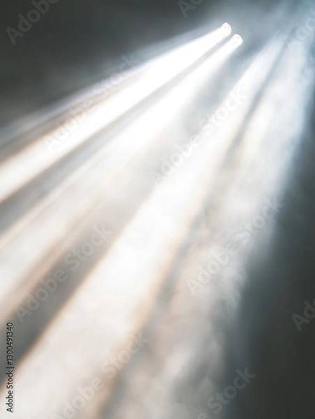 Fototapeta Light Leaks Overlay. Background with a smooth, blurred white light beam. The light reflections appears blurred and creates a sense of movement.