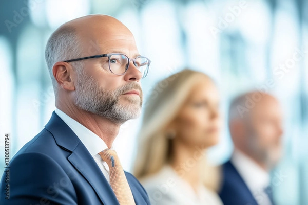 Fototapeta Keynote speakers share insights on industry trends while attendees actively participate in interactive sessions, fostering networking and collaboration. An engaging atmosphere prevails