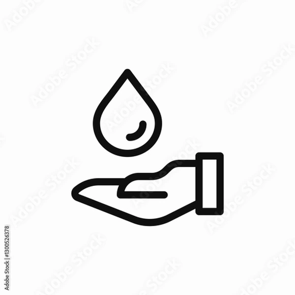 Fototapeta Water saving hand icon vector sign