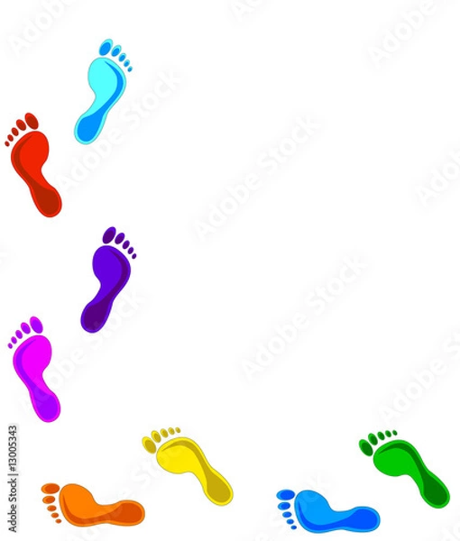 Obraz Colorful footprints. vector illustration