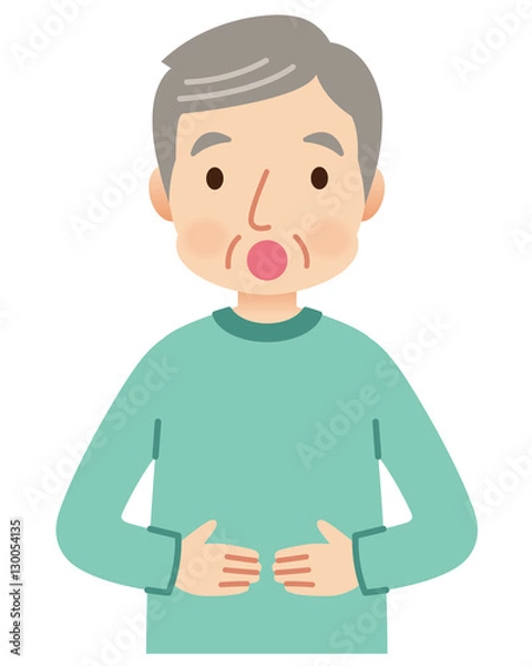 Fototapeta 深呼吸する高齢者　介護予防　体操