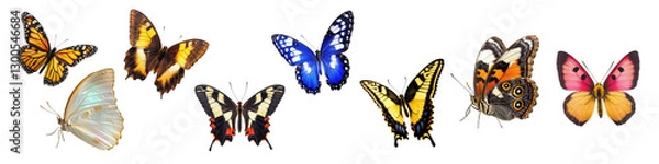 Fototapeta Colorful Butterflies in Various Species Displaying Vibrant Patterns