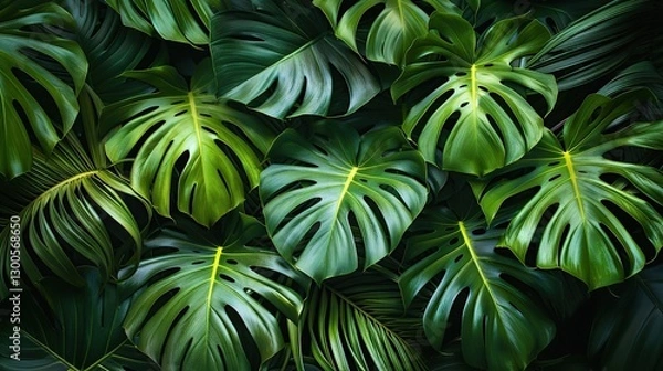 Fototapeta Refreshing Botanical Background Featuring a Soft Green Fern Leaf Composition