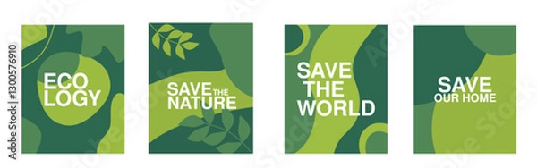 Obraz green eco friendly business card poster design