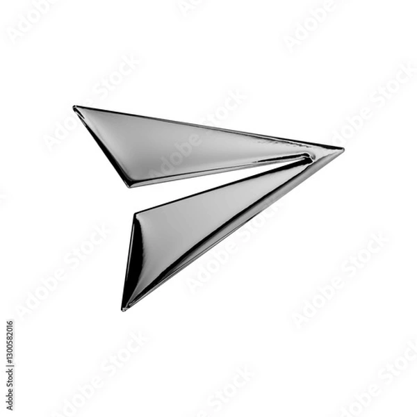 Fototapeta Chrome 3d illustration. Airplane illustration. 3d share button. 3d elements