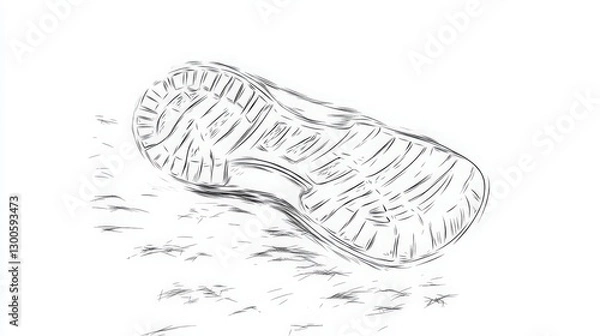 Fototapeta Stylized digital illustration showcasing the textured sole of a footwear