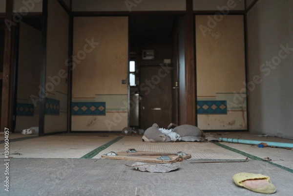 Obraz 廃墟となった古いアパートの和室
