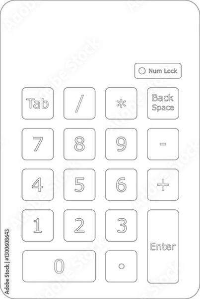 Fototapeta Numeric keypad drawing line