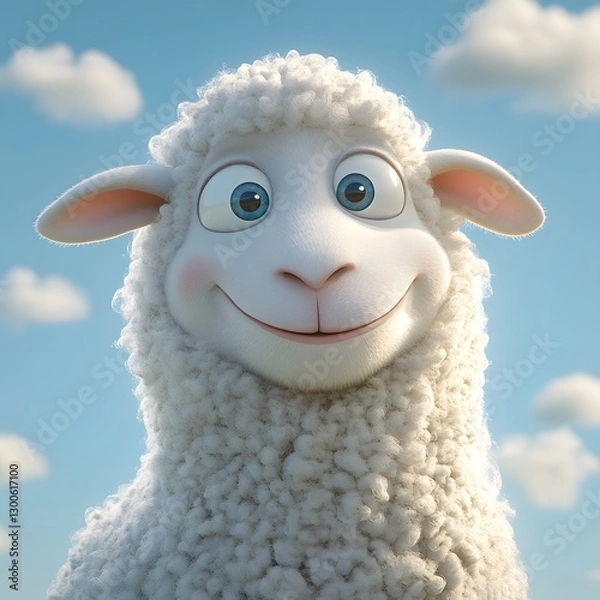 Obraz Cartoonishly rendered sheep