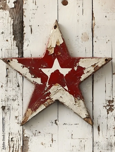 Obraz red star on the wall
