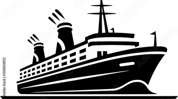 Obraz Cruise - Black and White Isolated Icon - Vector illustration