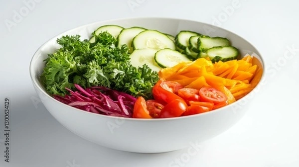 Fototapeta Rainbow Veggie Bowl: Vibrant colors and fresh ingredients make this salad a healthy and delicious choice.