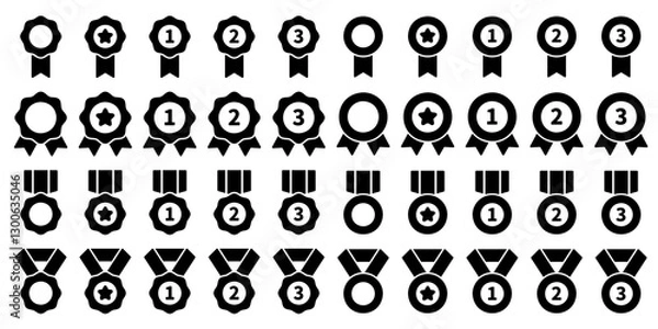 Fototapeta 메달 아웃라인 아이콘 세트