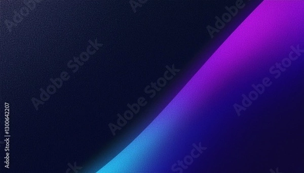 Fototapeta Dark banner background, purple blue grainy abstract glowing color shape, black poster backdrop, noise texture header cover design