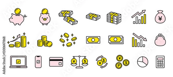 Obraz お金・投資・資産のビジネスアイコン2