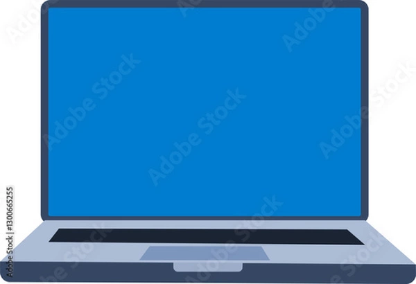 Fototapeta Laptop personal computer isolated on white background, the laptop screen is clear, pc, modern device, technology, vector illustration.