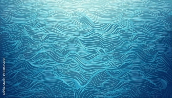 Fototapeta water top view background blue ripples pattern with glares sea pool or ocean illustration cartoon  illustration