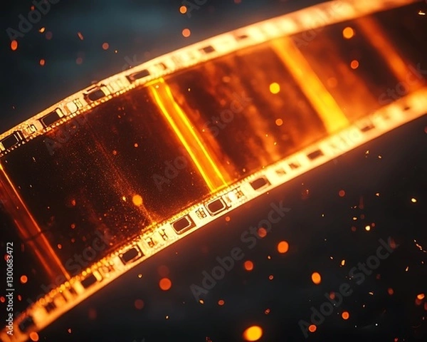 Obraz Flaming Filmstrip Glows Darkly