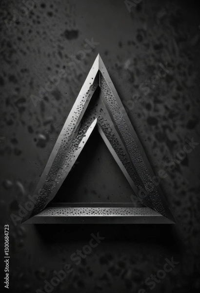 Fototapeta Intricate halftone triangle motif with high contrast and sharp edges ,  triangle patterns,  geometric shapes ,  black and white