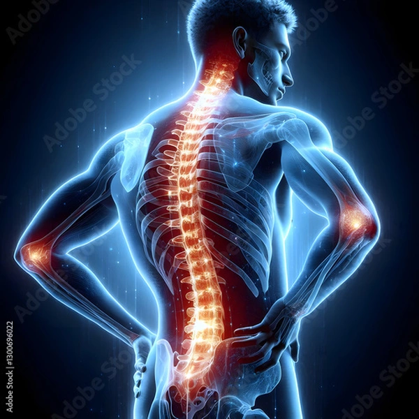 Obraz 3d rendered illustration of a painful back and joint
