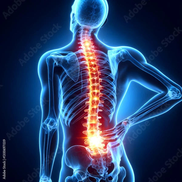 Obraz 3d rendered illustration of a painful back