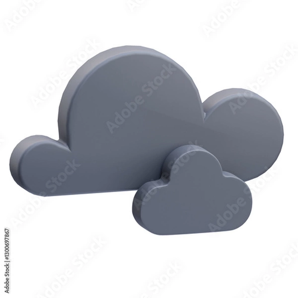 Fototapeta PNG 3D overcast icon isolated on a white background