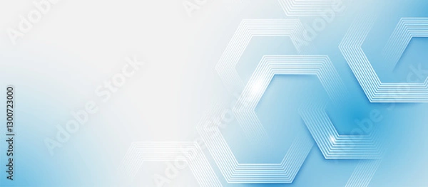 Obraz Abstract Blue Hexagonal Technology Background