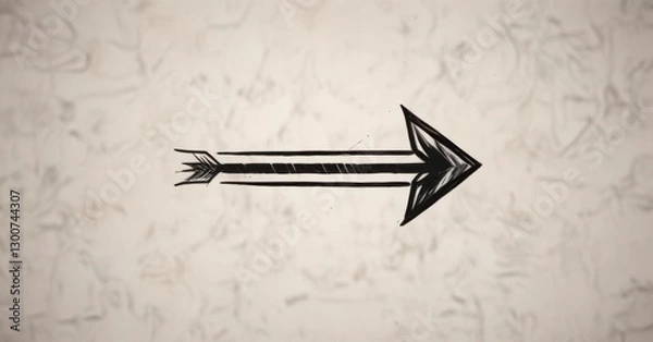 Fototapeta Hand-drawn arrow mark icon with bold lines and geometric shapes,  graphics, vector illustrations,  icons