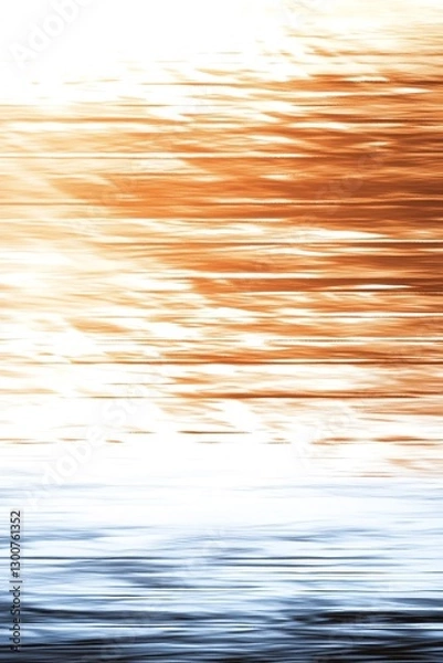 Obraz abstract fluid motion background with warm golden and cool blue tones, creating a blurred wallpaper resembling water reflections at sunset and sunrise