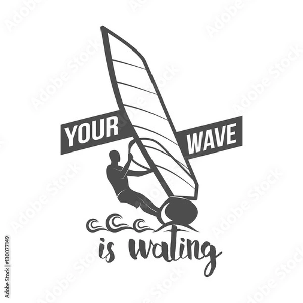 Fototapeta windsurfing badge, logo, design elements