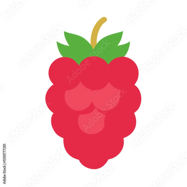 Fototapeta Raspberry illustration with vibrant colors and flat design