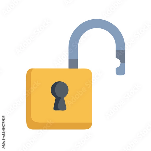 Fototapeta Unlocked padlock with open shackle, symbolizing security