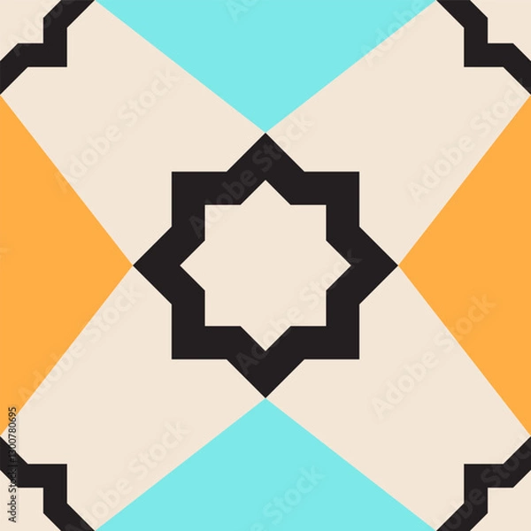 Obraz abstract islamic pattern with hexagonal and pastel color