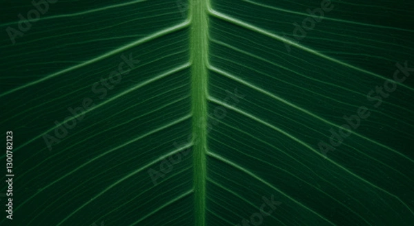Fototapeta Close-up of a vibrant green leaf with detailed veins and texture