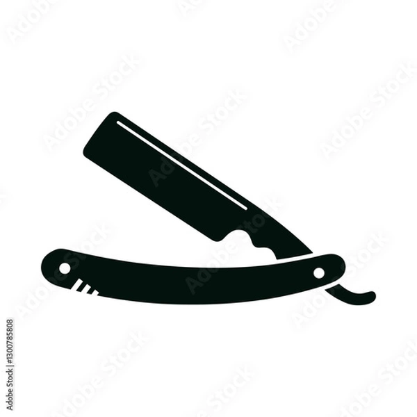 Fototapeta Vector icon of straight razor in an open position