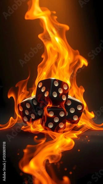 Fototapeta Fire dice wallpaper 
