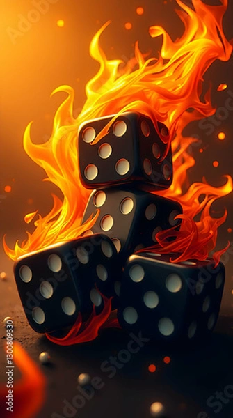Fototapeta Fire dice wallpaper 