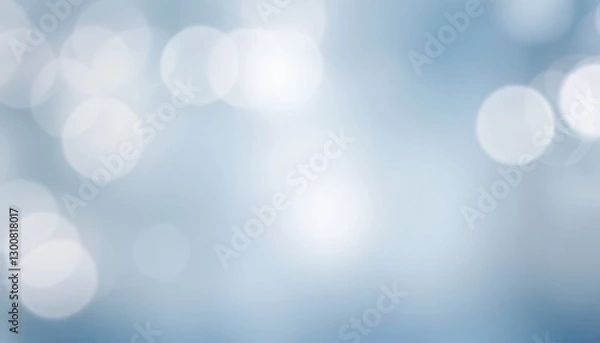 Obraz Blurred Blue and White Bokeh Background with Soft Light Effects