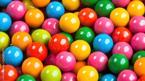 Fototapeta assortment of colorful spherical candies eye catching playful pattern and textured surface