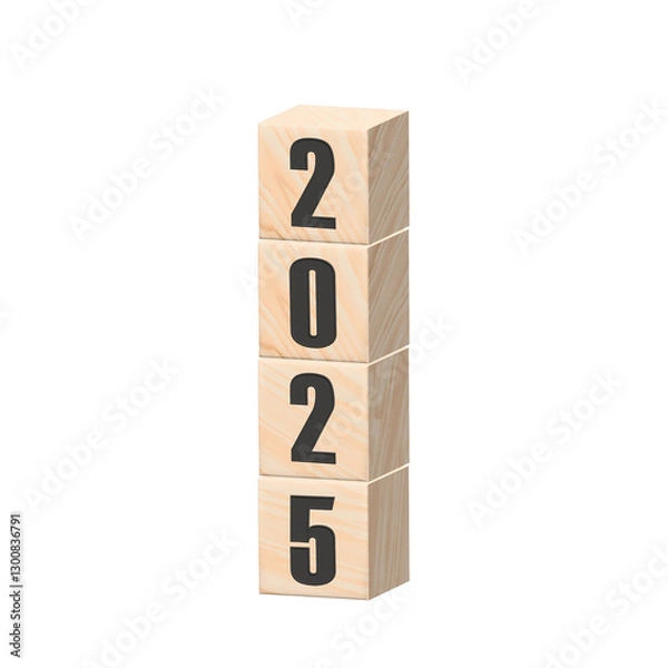 Obraz 2025년 상징하는 큐브 그래픽 이미지, 세로나열
