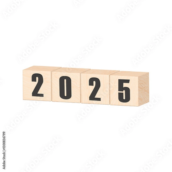 Obraz 2025년 상징하는 큐브 그래픽 이미지, 가로나열