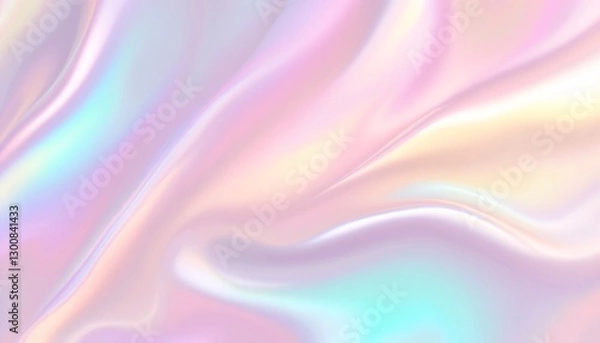 Fototapeta A pastel-colored abstract art piece featuring a soft and iridescent color palette.