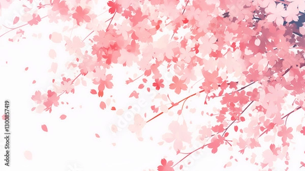 Fototapeta 桜の花びらのイラスト