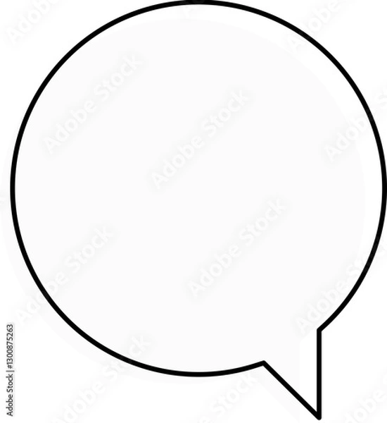 Obraz Rectangular speech bubble with side tail – outline vector