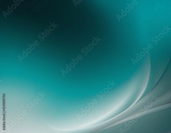 Fototapeta A serene abstract composition with smooth teal gradients and gentle curves.