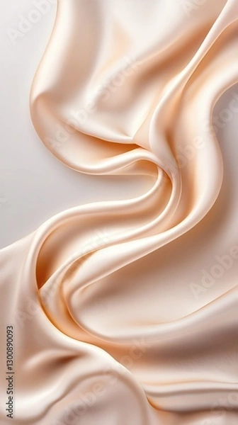 Fototapeta Elegant flowing silk fabric background in peach.