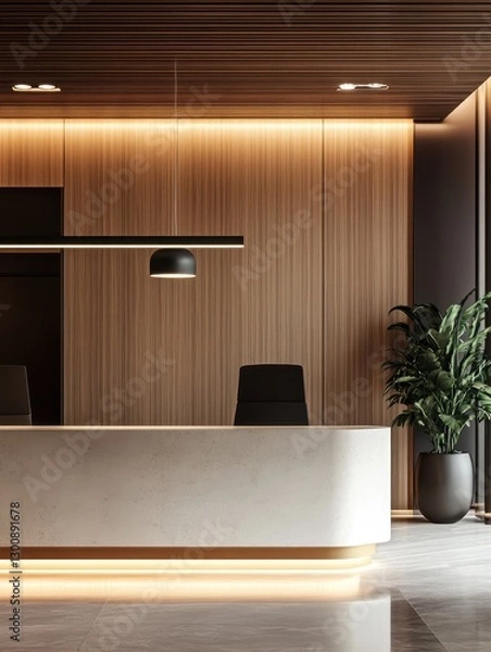 Obraz The modern reception area showcases an office interior design