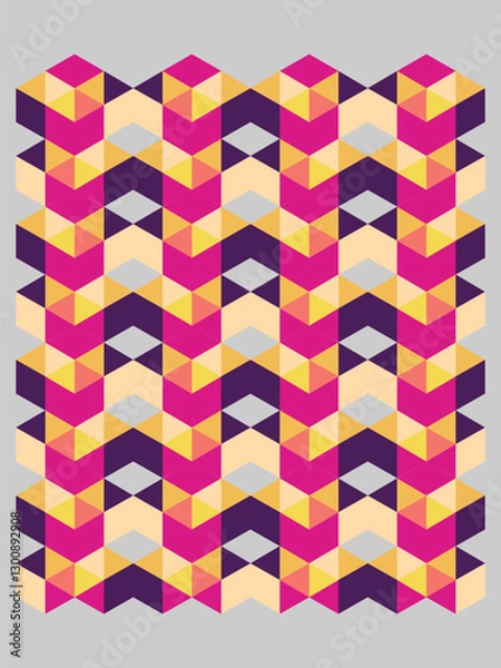 Fototapeta 1970s retro vector geometric object vector illustration