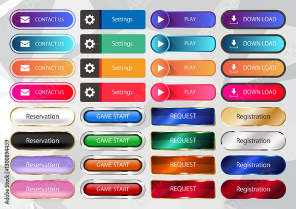 Fototapeta Button Banner Set 007