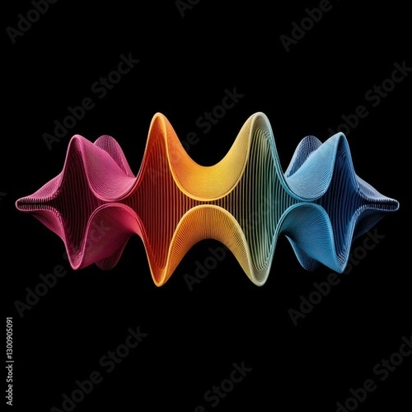 Fototapeta Colorful Wave Pattern Representing Sound Frequencies With a Blending of Vibrant Hues and Intricate Lines